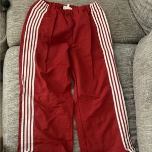 Red Joggers with White Accents
